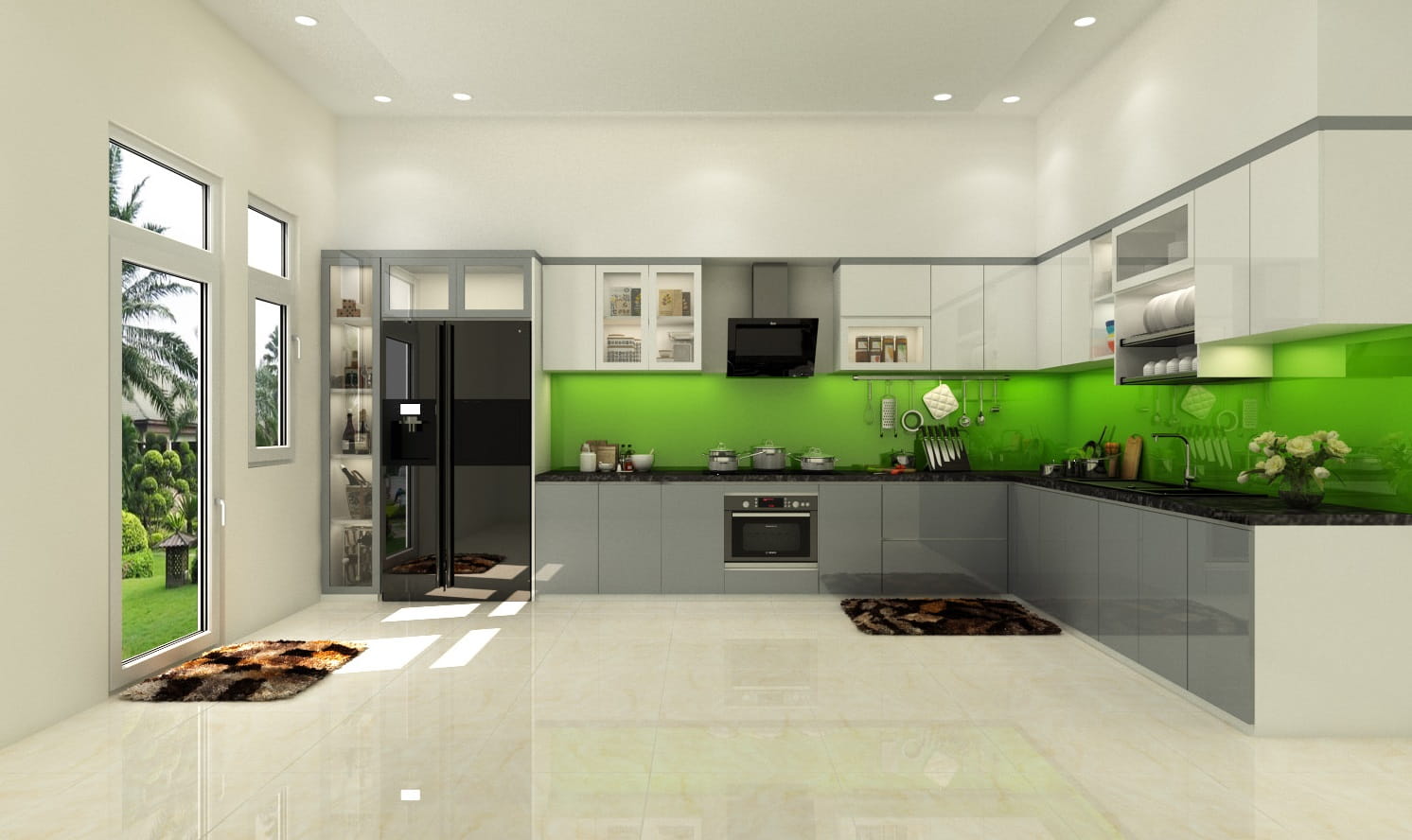 màu tủ bếp cho người mệnh mộc
